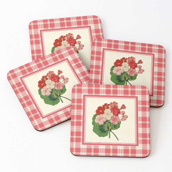 Item preview, Pink Plaid and Vintage Wild Geraniums designed and sold by plaidwerx.