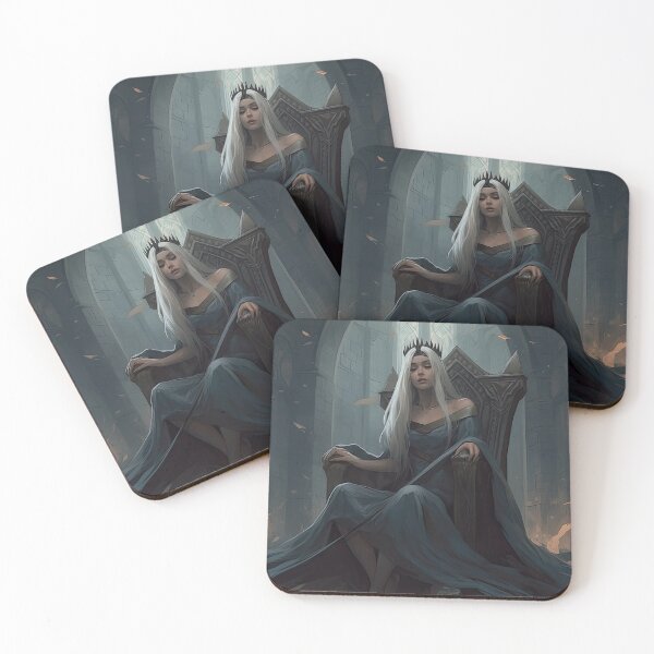 Item preview, Queen throne painting | Dark moody queen | Gothic white hair, Princesscore art | Tarot card queen, Anime queen designed and sold by ThatsTheStyle.
