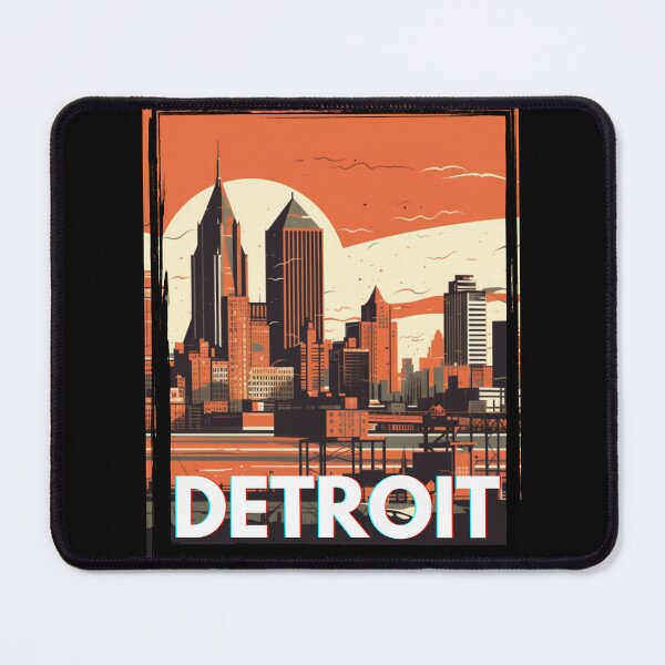 Item preview, Detroit Skyline Illustration designed and sold by CremisArt.