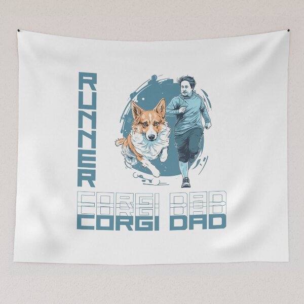 Item preview, Corgi Running Partner: un diseño motivador para papás de perros activos designed and sold by brindled.