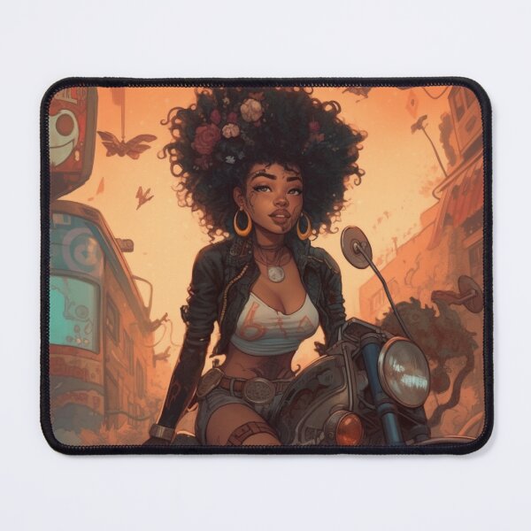 Item preview, Anime Black Girl on motorcycle designed and sold by dcwildfinds.