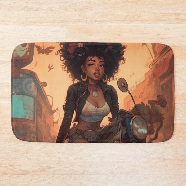 Item preview, Anime Black Girl on motorcycle designed and sold by dcwildfinds.