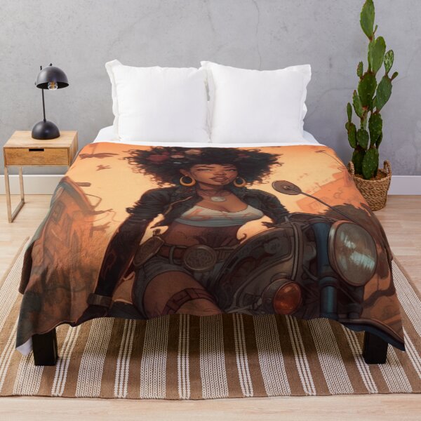 Item preview, Anime Black Girl on motorcycle designed and sold by dcwildfinds.