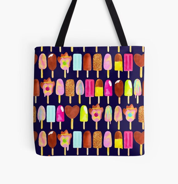 Aussie Ice Creams | Navy All Over Print Tote Bag