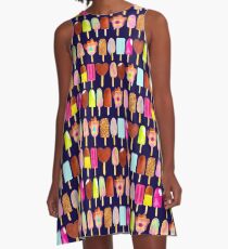 Aussie Ice Creams - Navy A-Line Dress