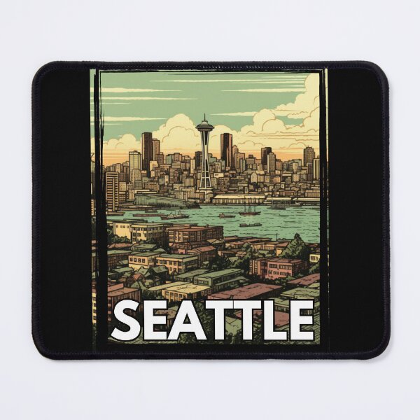 Item preview, Seattle Skyline Illustration 2 designed and sold by CremisArt.