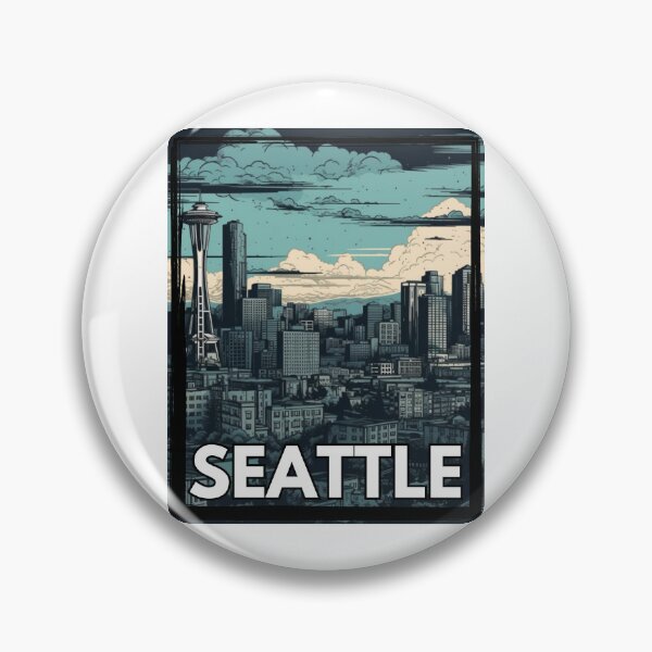 Item preview, Seattle Skyline Illustration 2 designed and sold by CremisArt.