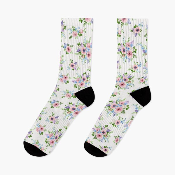 Item preview, Floral pattern with pink, blue, and purple flowers designed and sold by Naddya.