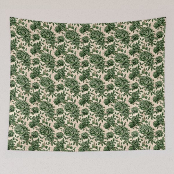 Item preview, Vintage Green Rose Pattern designed and sold by Heather Maree Design Studio.