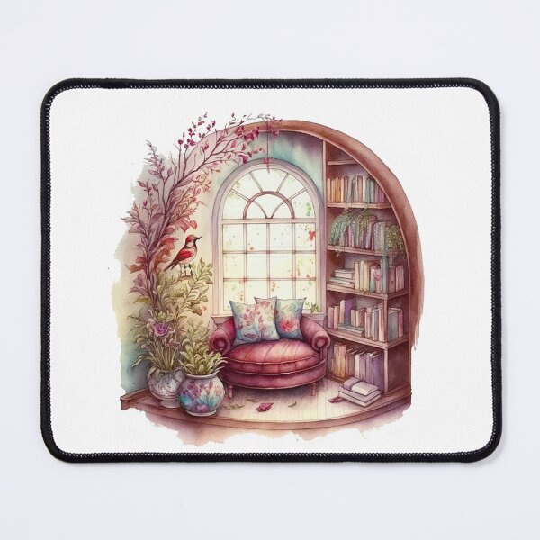 Item preview, Watercolor Cozy Reading Corner designed and sold by DreamiDreams.