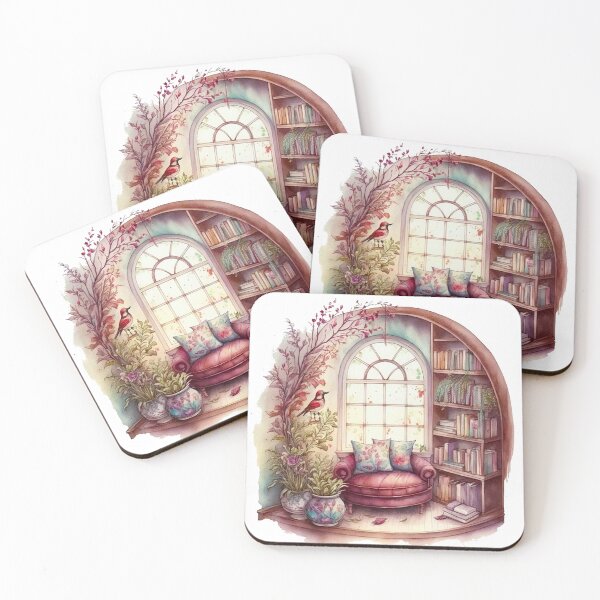 Item preview, Watercolor Cozy Reading Corner  designed and sold by DreamiDreams.