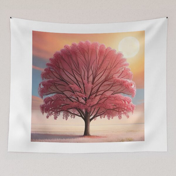 Artikelvorschau, Serene Solitude: rosa Baum in einem verträumten Himmel entworfen und verkauft von OZWARDO.