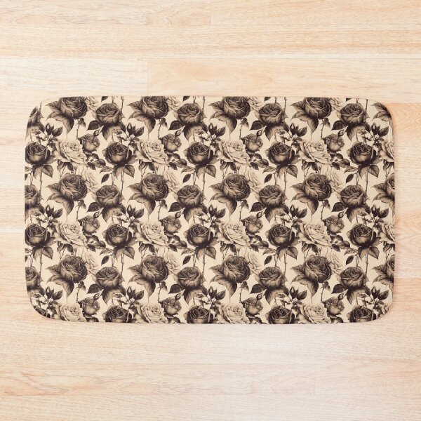Item preview, Black and Ivory Rose Pattern designed and sold by Heather Maree Design Studio.