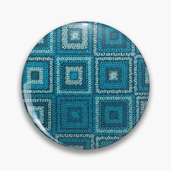 Item preview, Granny Squares Patchwork in Blues Pattern designed and sold by BartholGraphics.