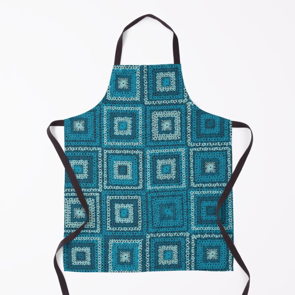 Item preview, Granny Squares Patchwork in Blues Pattern designed and sold by BartholGraphics.