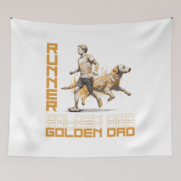Item preview, Golden Retriever Running Partner: un diseño motivador para papás de perros activos designed and sold by brindled.