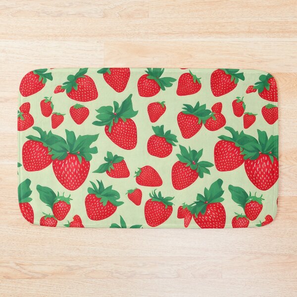 Item preview, Strawberry Fruits and Green Leaves Floral Patterns designed and sold by Wonder Of Light.