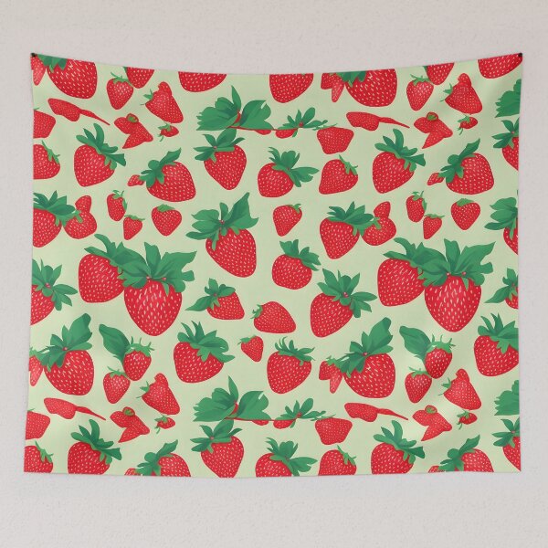 Item preview, Strawberry Fruits and Green Leaves Floral Patterns designed and sold by Wonder Of Light.