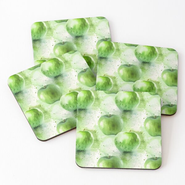 Item preview, Fresh Green Apple Watercolor in Bright Colors Watercolor Pattern designed and sold by ClairesPatterns.