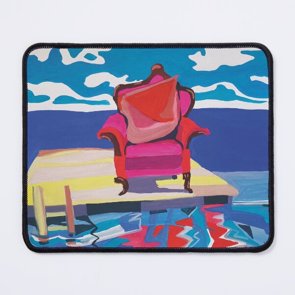Item preview, Pink armchair on the dock of Long Beach Sebago Lake, Maine (1993) designed and sold by tigrootiger.