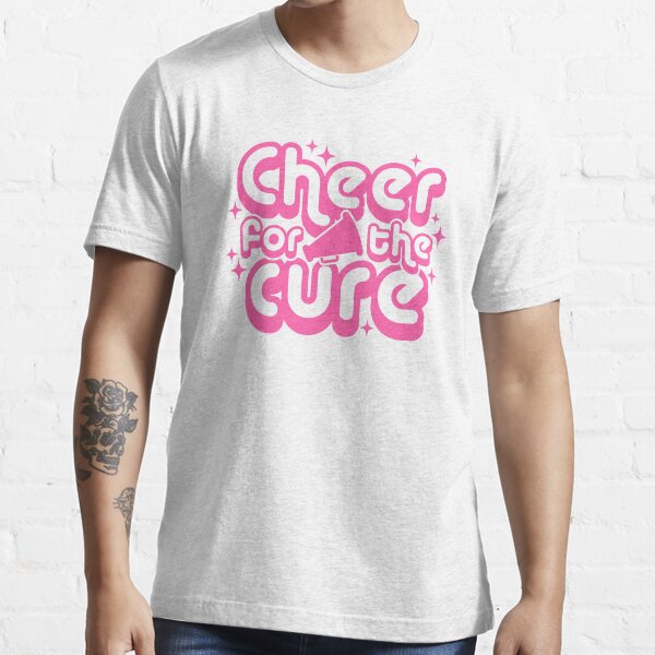 Cheer For the Cure Breast Cancer Awareness Pink Font Essential T-Shirt