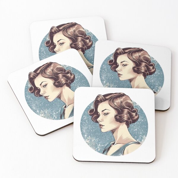 Item preview, Vintage beautiful woman portrait with 50's haircut designed and sold by Dreamakerstudio.