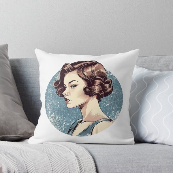 Item preview, Vintage beautiful woman portrait with 50's haircut designed and sold by Dreamakerstudio.