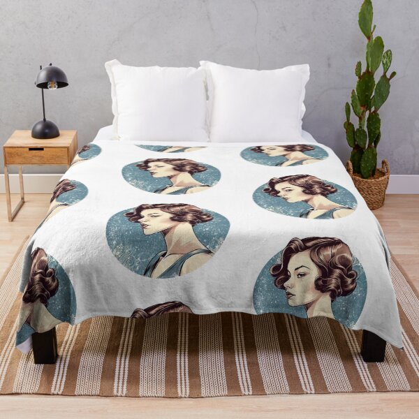 Item preview, Vintage beautiful woman portrait with 50's haircut designed and sold by Dreamakerstudio.