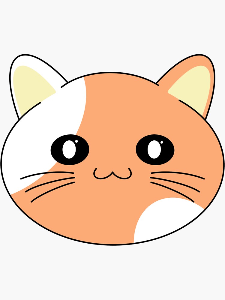 Kawaii Kitty Head' Sticker