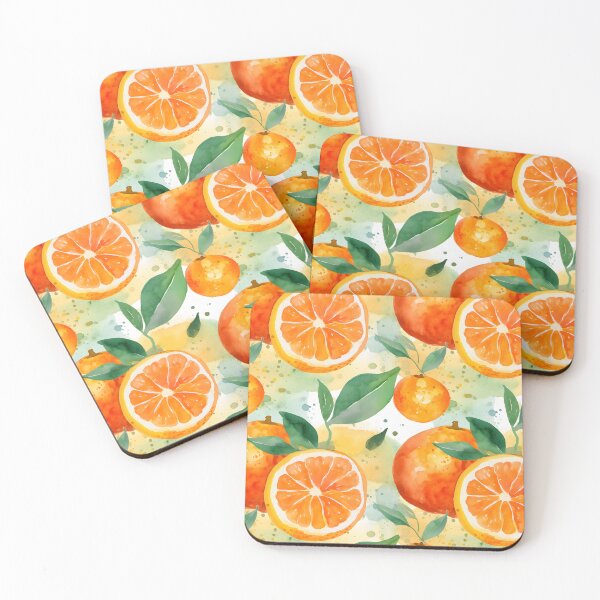 Item preview, Fresh Ripe Oranges on the Tree Watercolor Pattern Summer Harvest designed and sold by ClairesPatterns.