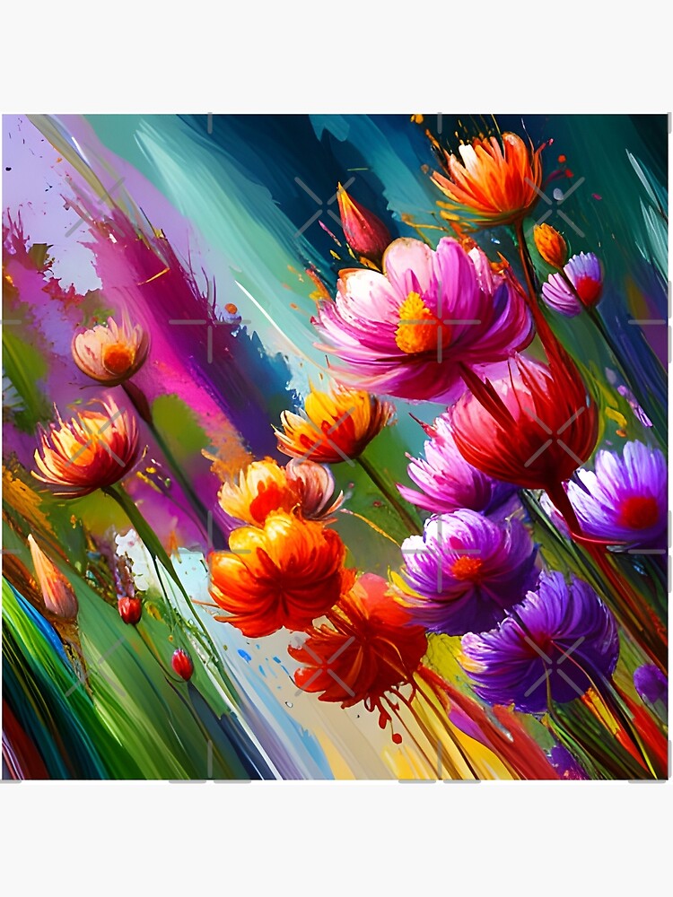 Blooms-beautiful Abstract Art on 10x10 Canvas 