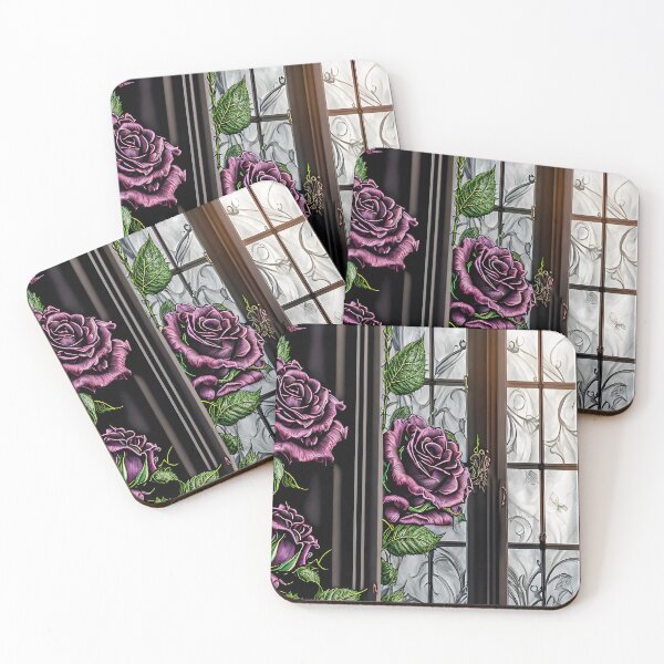 Item preview, Purple roses on a window - gothic style designed and sold by MarionsArt.