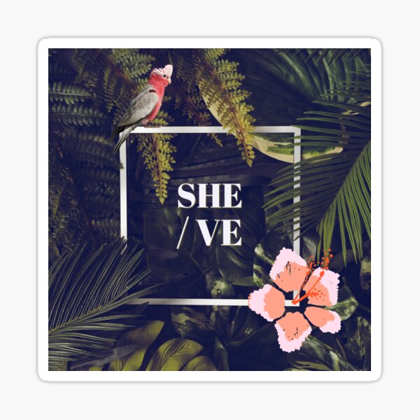 Item preview, She/Ve Pronouns Tropical Jungle Pronouns designed and sold by MxA19.