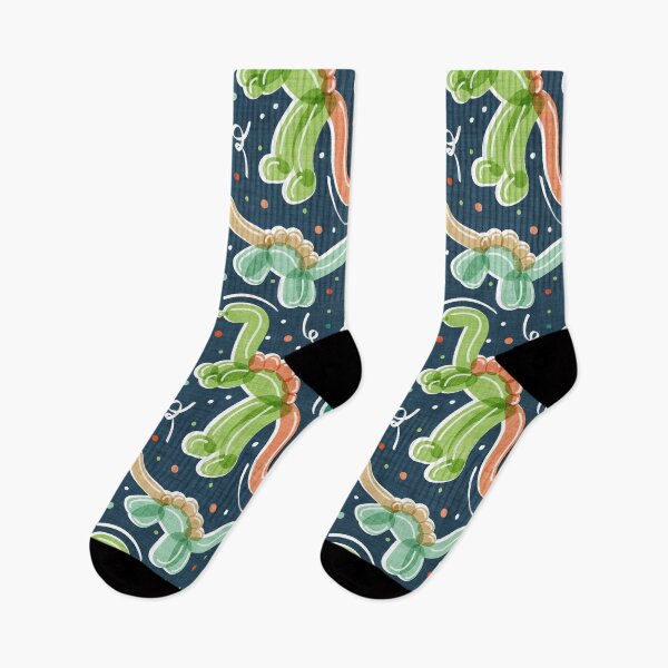 Item preview, Dino-mite roaring party! // nile blue background orange honey yellow mint pine and limerick green fun party bendable balloon dinosaurs and confetti  designed and sold by SelmaCardoso.