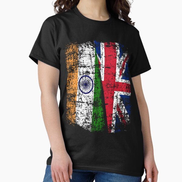Aperçu de l'œuvre Drapeau de l'Union Jack de l'Inde Grande-Bretagne - indien britannique créée et vendue par Dapperly Tees.