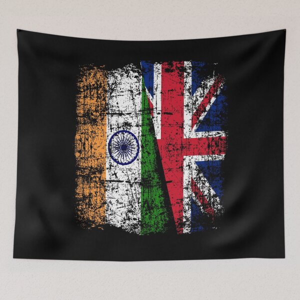 Item preview, India Britain Union Jack Flag - British Indian designed and sold by Dapperly Tees.