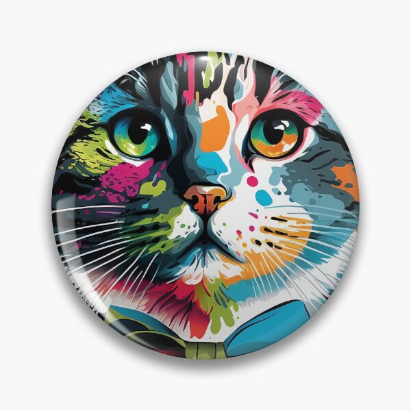 Item preview, Colorful Cat in Splash Paint: A Vibrant Feline Masterpiece designed and sold by OlePajak.