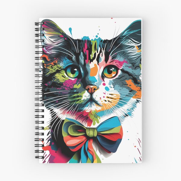 Item preview, Colorful Cat in Splash Paint: A Vibrant Feline Masterpiece designed and sold by OlePajak.