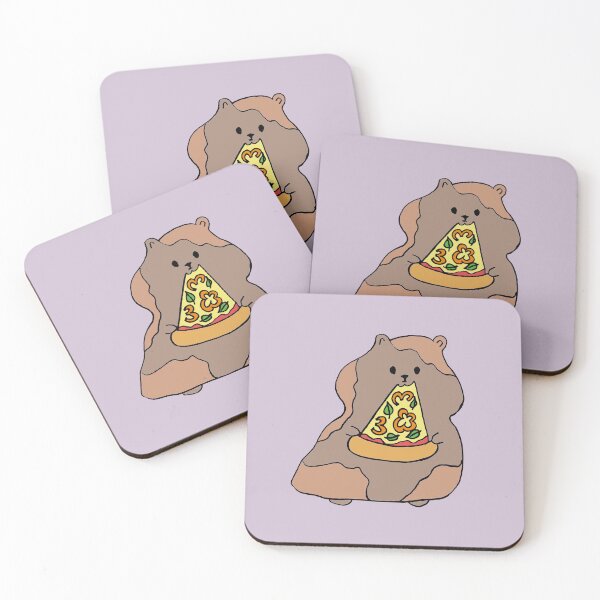 Item preview, Cute hamster with pizza designed and sold by floofrealm.