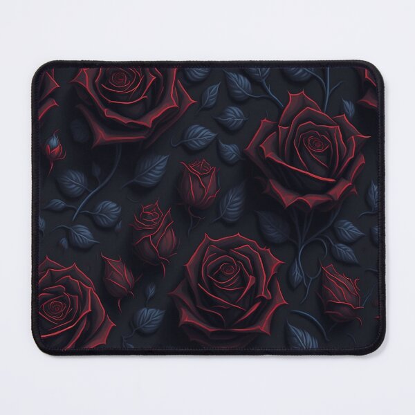 Item preview, Blood Red Roses Black Background seamless designed and sold by VintageVib.
