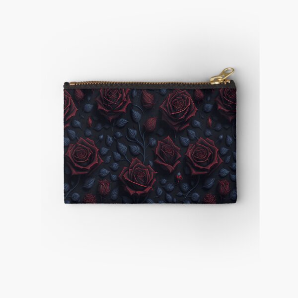 Item preview, Blood Red Roses Black Background seamless designed and sold by VintageVib.