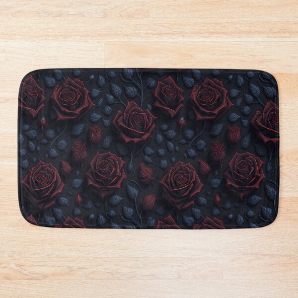 Item preview, Blood Red Roses Black Background seamless designed and sold by VintageVib.