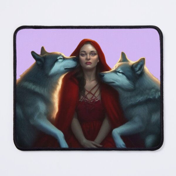 Item preview, woman with wolves in the forest clearing and wolves  designed and sold by JaroDesign2023.