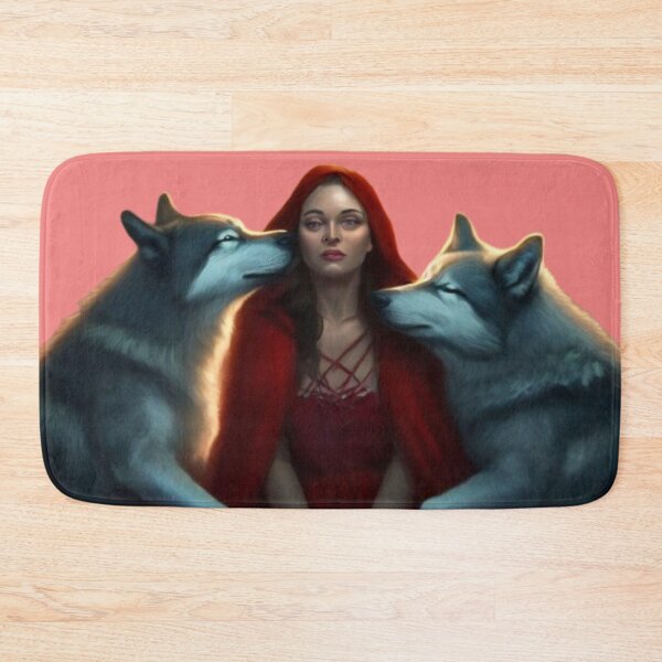 Item preview, woman with wolves in the forest clearing and wolves  designed and sold by JaroDesign2023.