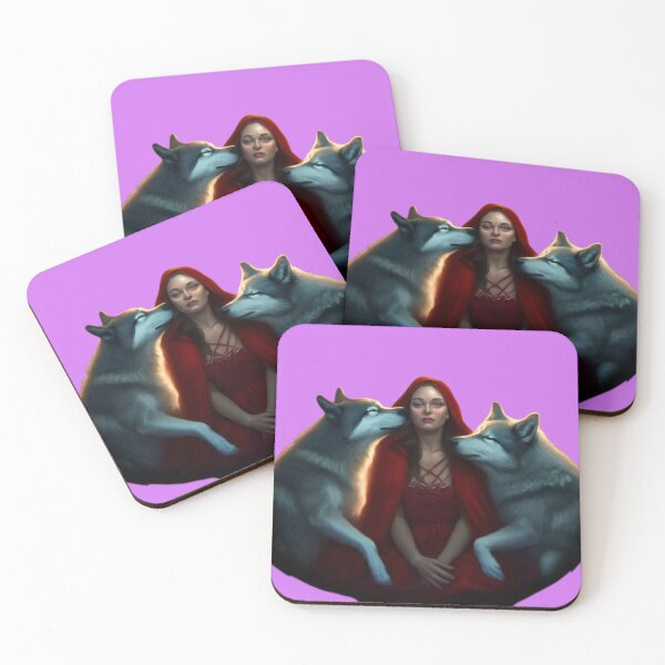 Item preview, woman with wolves in the forest clearing and wolves  designed and sold by JaroDesign2023.