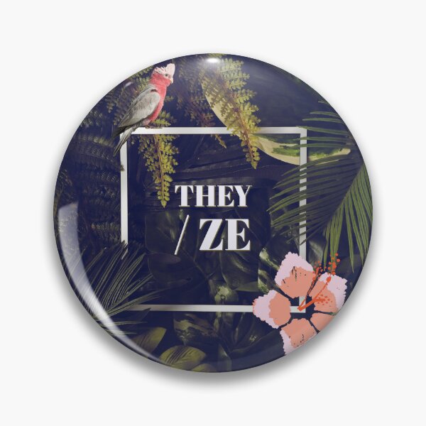 Item preview, They/Ze Pronouns Tropical Jungle Pronouns designed and sold by MxA19.
