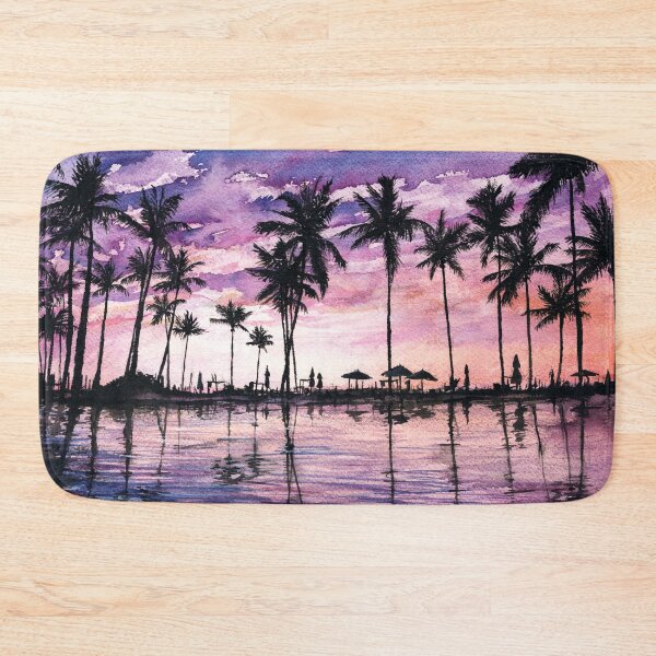 Item preview, Sunset at Negambo Beach in Sri Lanka watercolour designed and sold by Adam Wróbel.