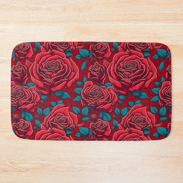 Item preview, Vector Red Roses Flowers And Leaves Seamless Pattern designed and sold by VintageVib.