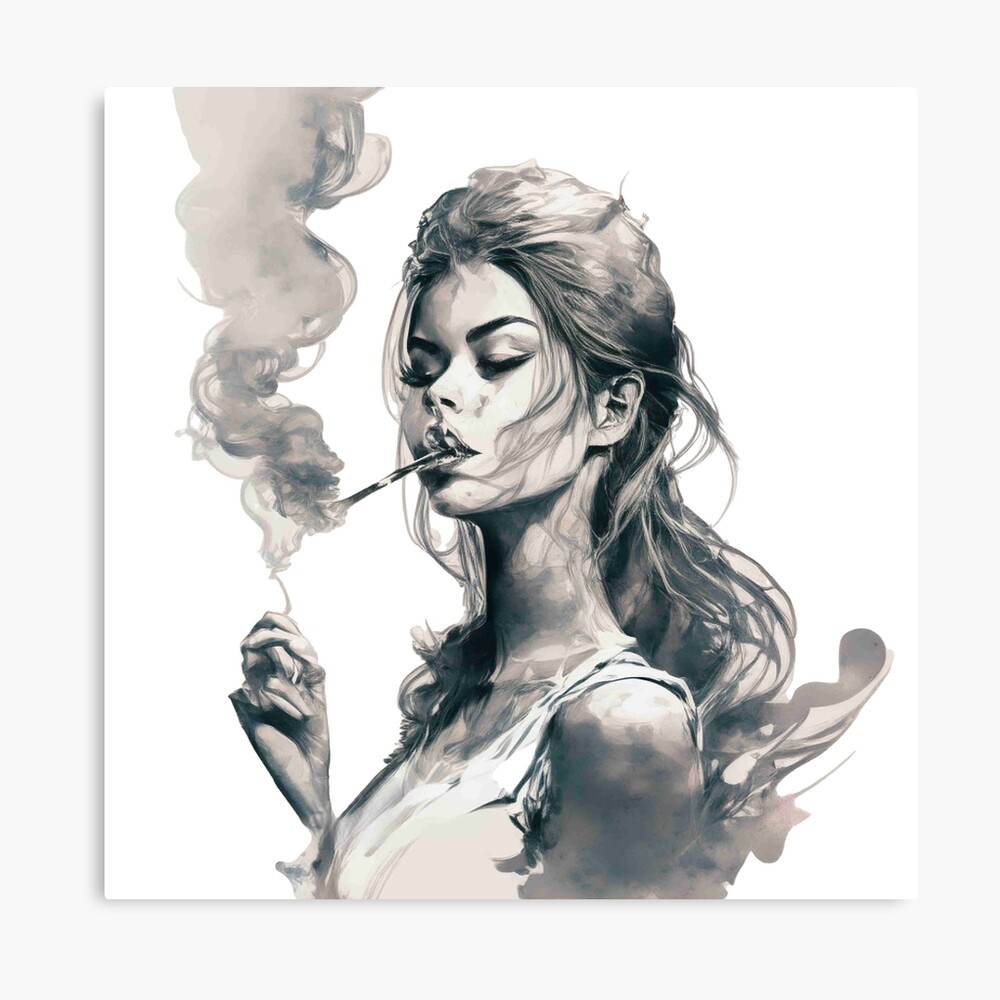 Female smoking cigarette Fleece Blanket by Jovana Stojanovic - Pixels
