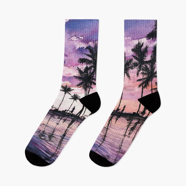 Item preview, Sunset at Negambo Beach in Sri Lanka watercolour designed and sold by Adam Wróbel.
